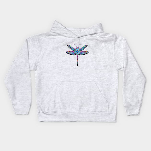 Colorful Dragonfly Kids Hoodie by deleas